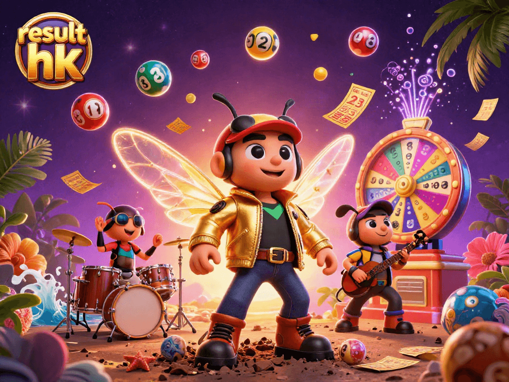 Engage with result hk through this vibrant 3D casino scene illustrating winning elements.