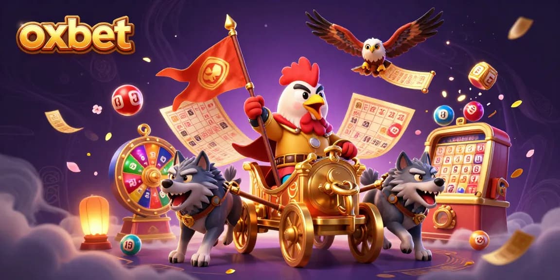 Engage with oxbet's thrilling 3D cartoon battle scene showcasing interactive gambling elements and vibrant energy.