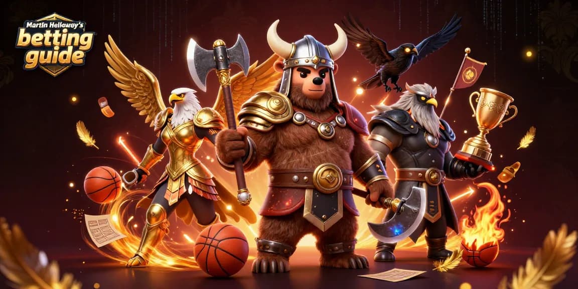 Engage with basketball betting insights in Martin Holloway’s betting guide, illustrated with dynamic game elements.