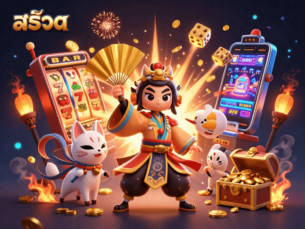 Engage in exciting สล็อต action with vibrant 3D characters and slot game elements bursting with energy.