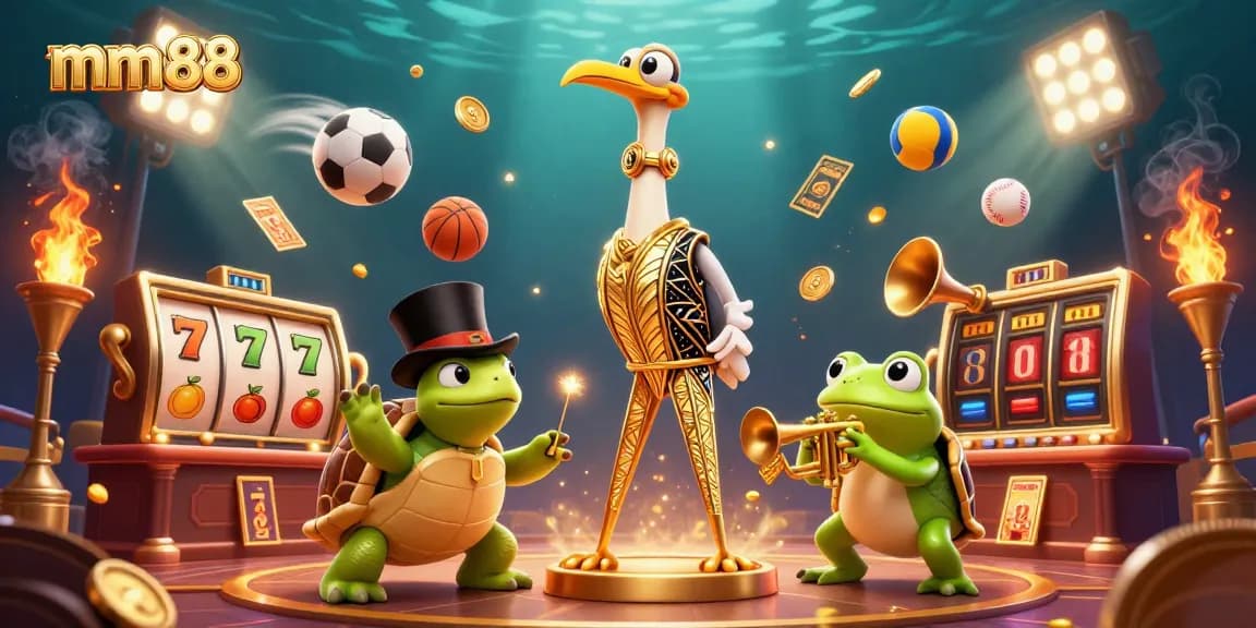 Engage with mm88's colorful jackpot scene featuring animated characters and dynamic game elements.