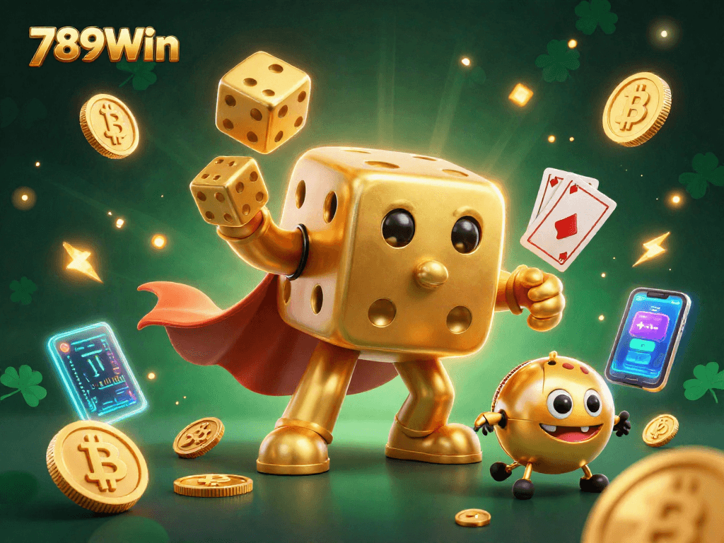Experience thrilling wins with 789Win in this vibrant digital casino world packed with gaming elements.