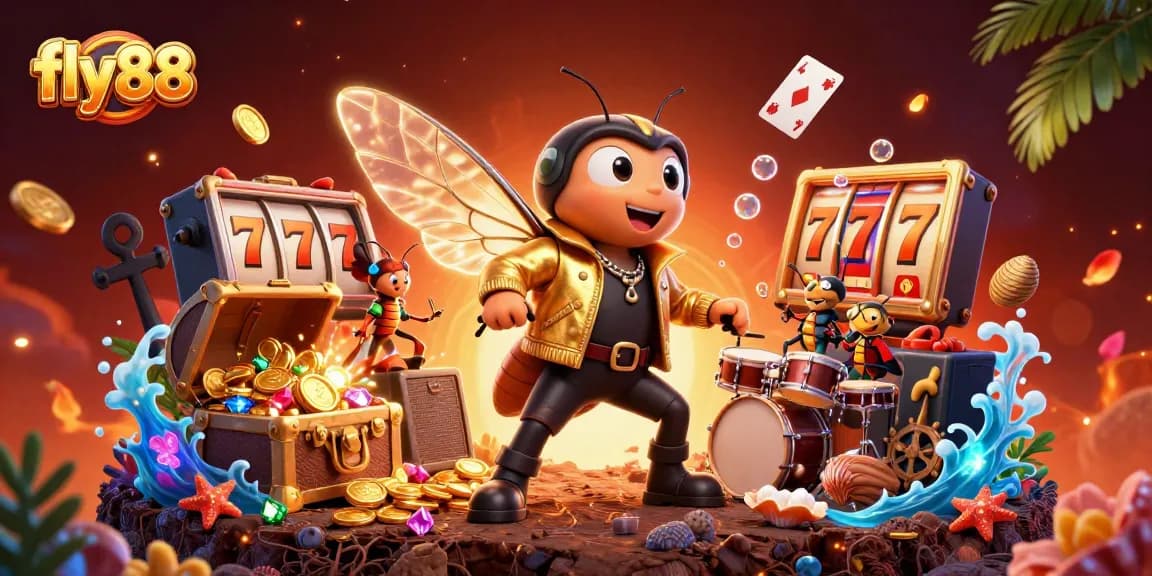 Experience the excitement of fly88 in a vibrant, ultra-detailed casino scene with dynamic characters.