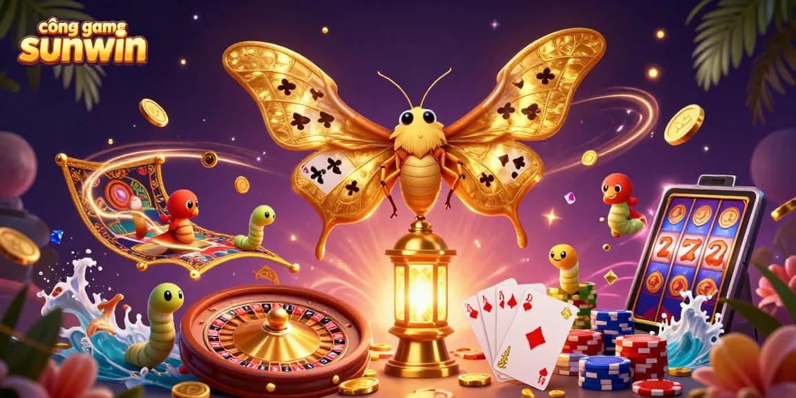 Experience the enchanting world of cổng game sunwin with captivating casino scenes amidst golden coins.