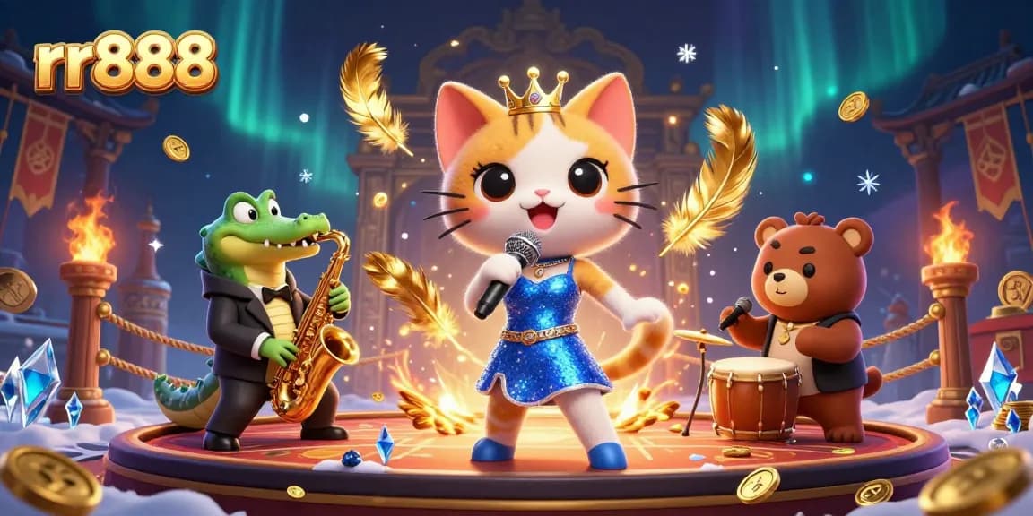 Experience the excitement of rr888 with a vibrant casino scene featuring unique 3D characters immersed in action.
