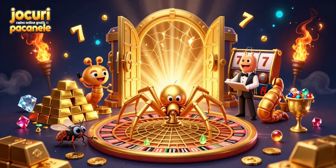 Joacă jocuri casino online gratis păcănele în atmosfera captivantă a unei ilustrații 3D detaliate.