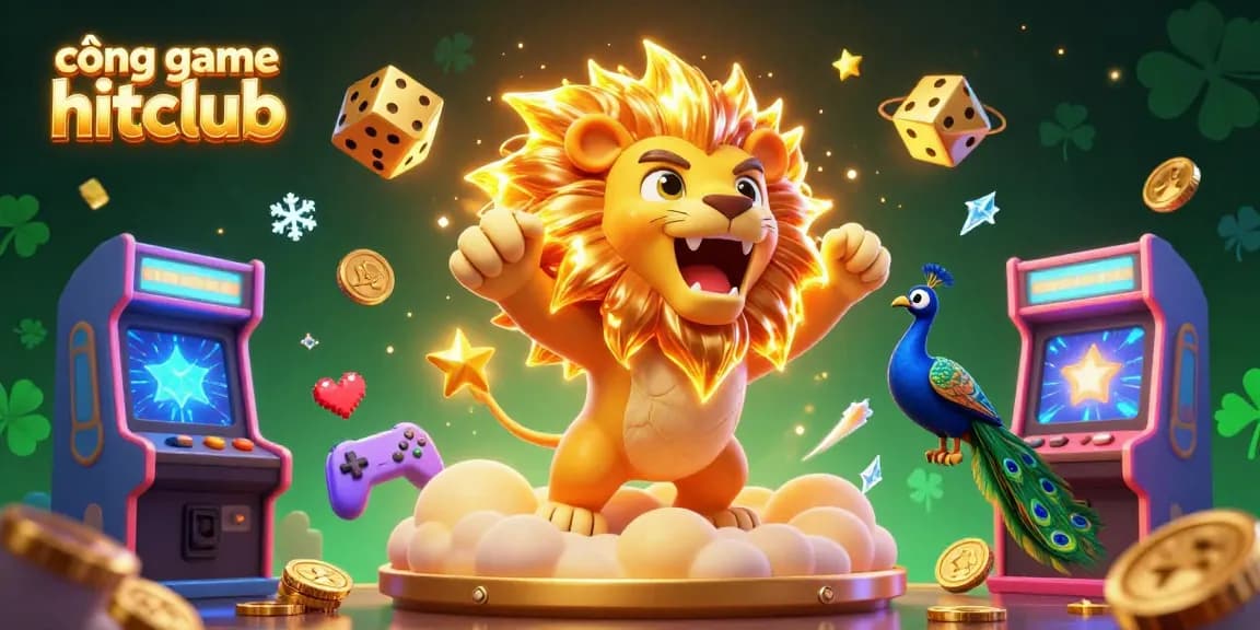 Engage with cổng game hitclub featuring vibrant gaming elements in a dynamic 3D illustration.