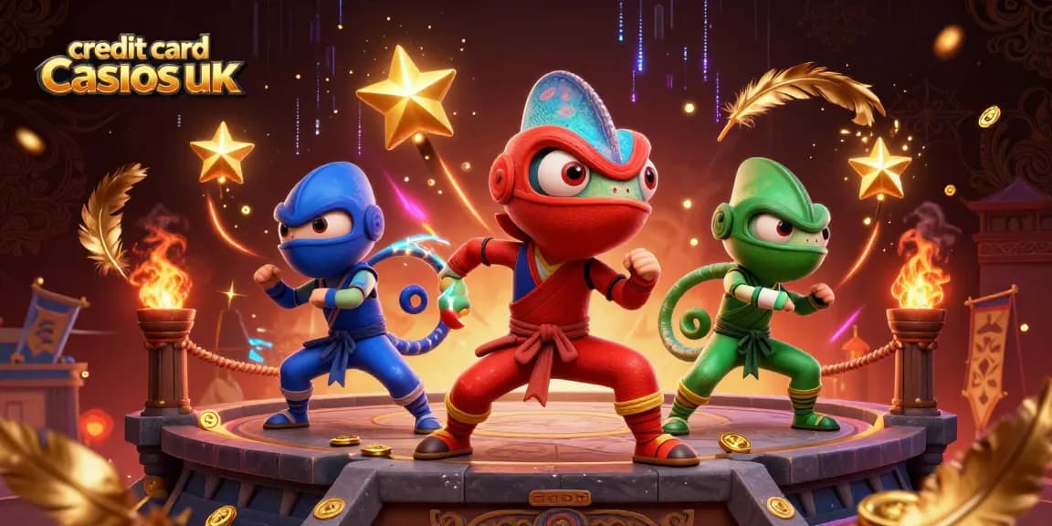 Experience dynamic gameplay with credit card casinos UK featuring a ninja chameleon team.