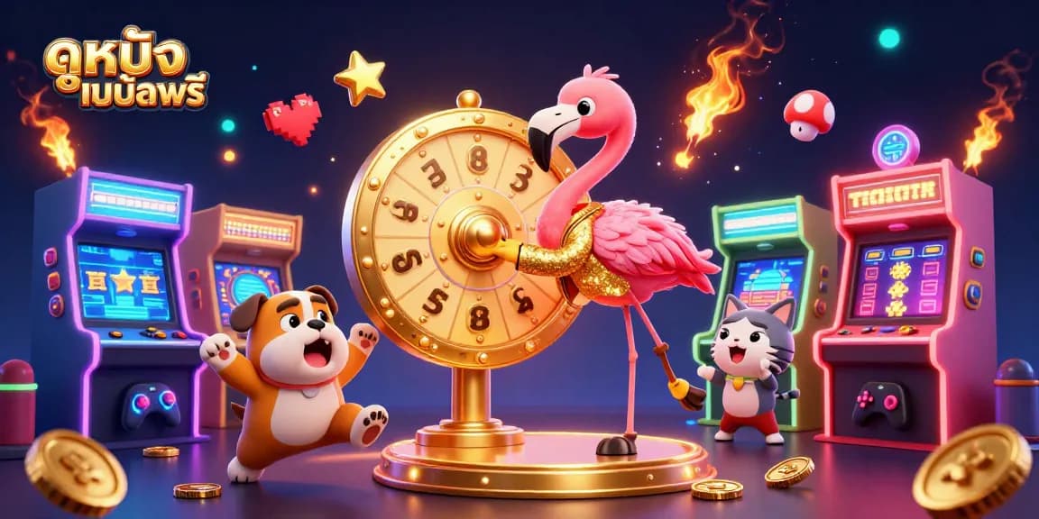 Experience exciting gambling moments with ดูหนังออนไลน์ฟรี in this vivid, colorful illustration.