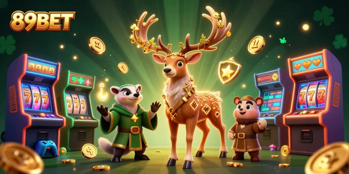 Experience the thrill of 89BET with vibrant game elements and mystical characters in a rich casino scene.