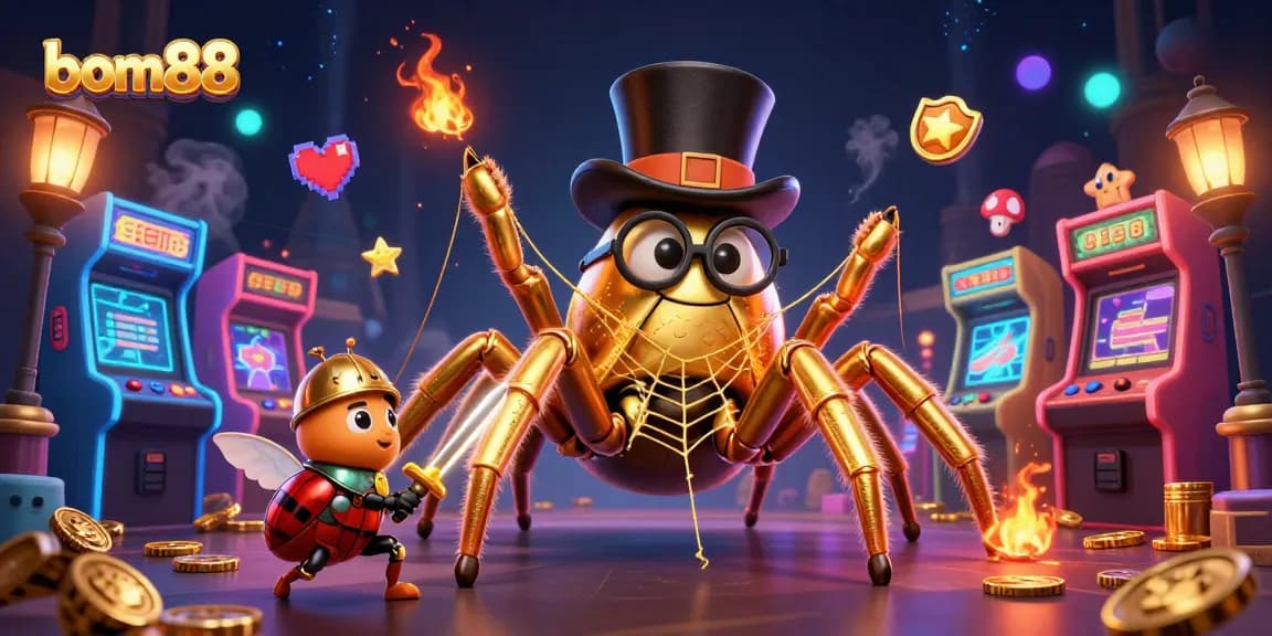 Experience vibrant gaming adventures at bom88 with dynamic 3D casino elements and characters.