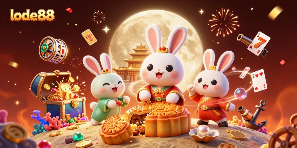 Engage in exciting gaming experiences at lode88 with a dynamic scene featuring festive casino elements.