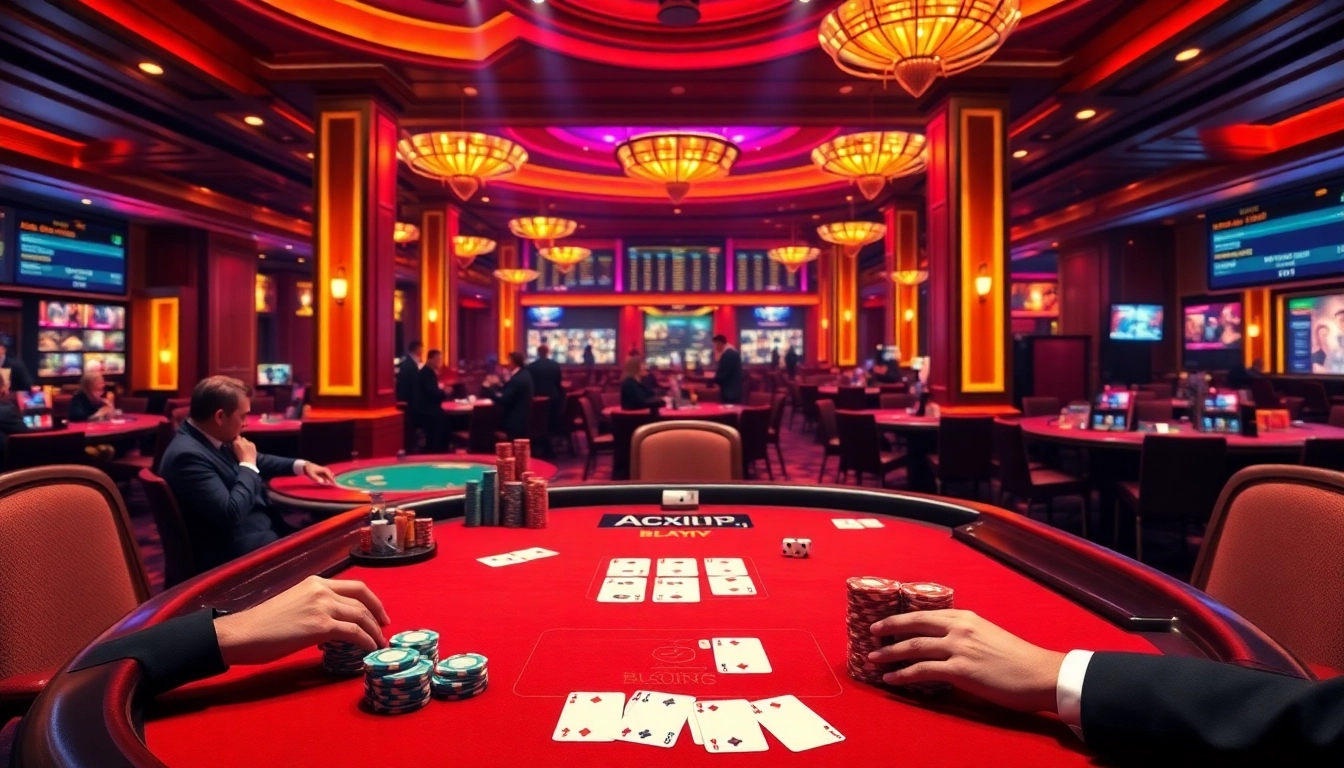 Experience the thrill of gambling at abcvip.baby with an elegant poker table and digital betting highlights.