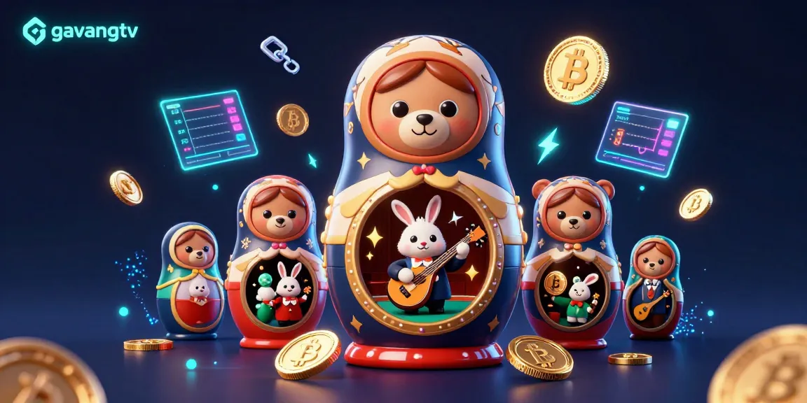 Engage with gavangtv's vibrant gaming scene featuring cartoon bears, crypto elements, and dealer outfits.