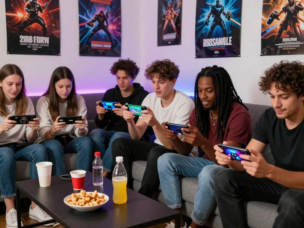 Experience exciting gameplay of tải hitclub mới nhất with friends in a vibrant gaming setup