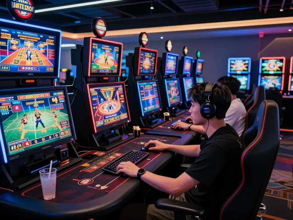 Engaging gambler using tr88 online app across multiple screens for a strategic gaming experience.