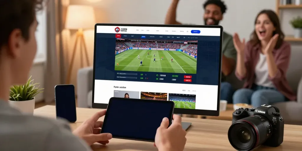 Exciting sports betting at home with FIVE88 interface and engaged users.
