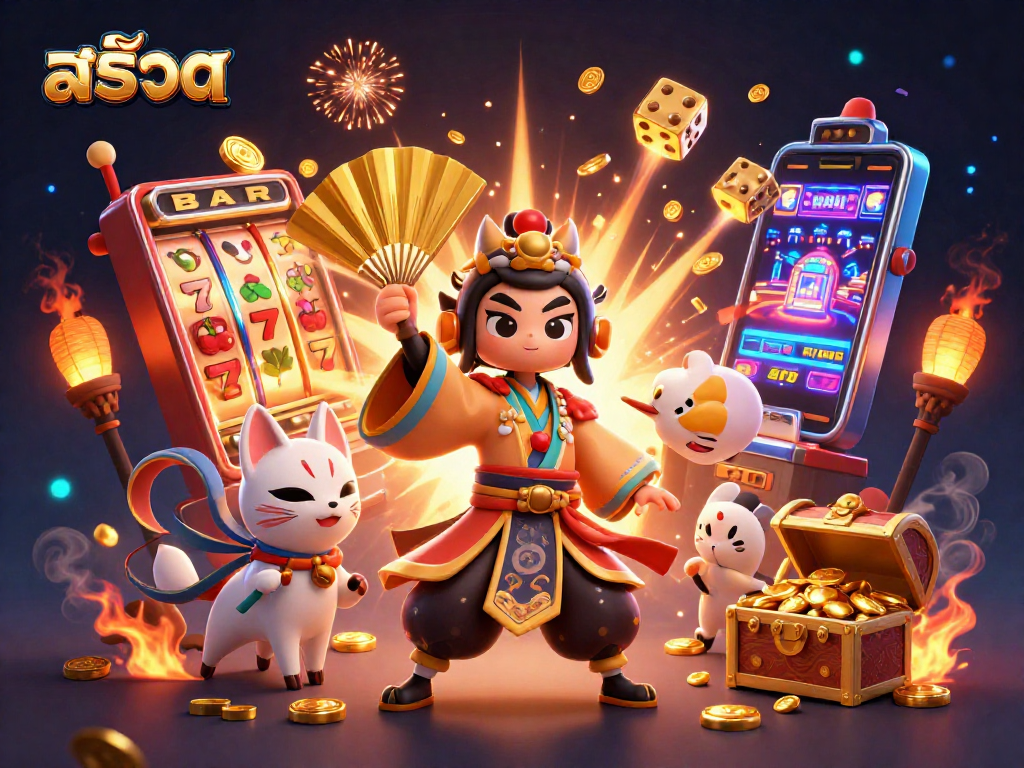 Engage in exciting สล็อต action with vibrant 3D characters and slot game elements bursting with energy.
