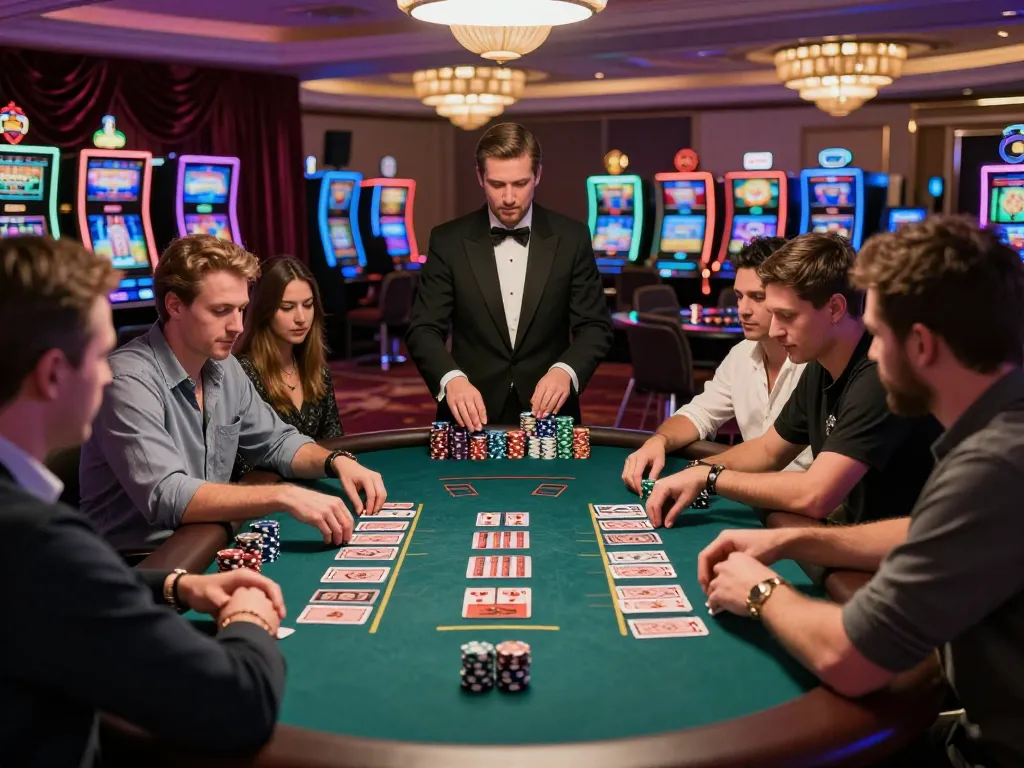 Engage in intense blackjack gameplay at the casino for a chance to sun win big