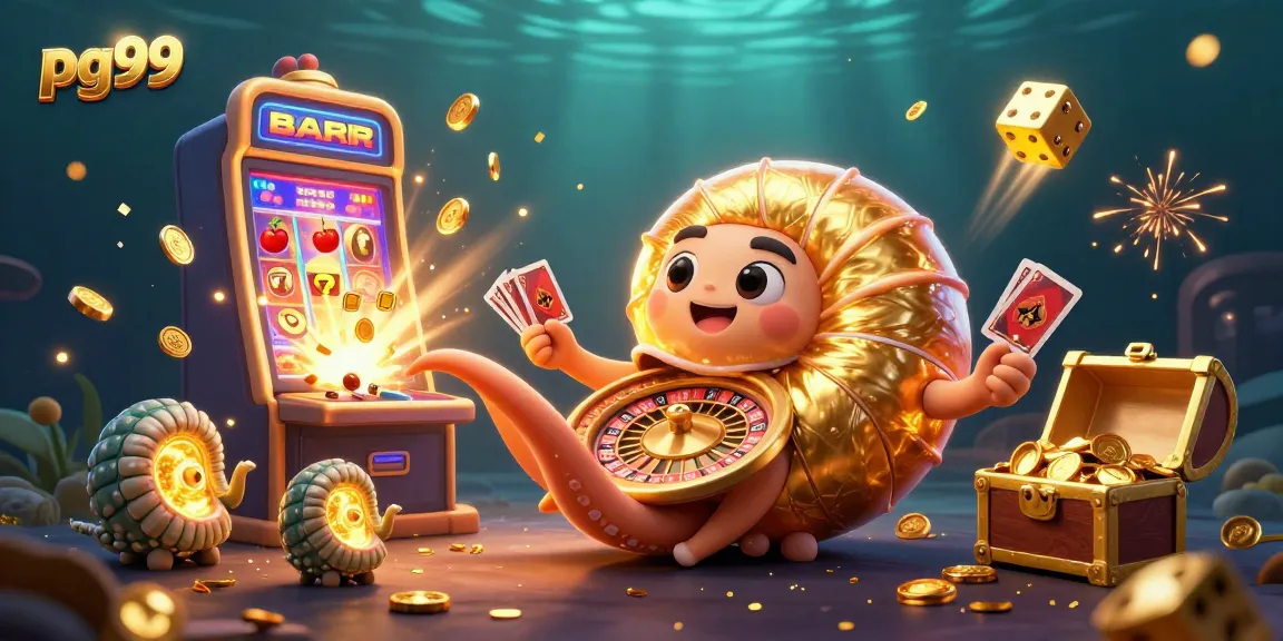 Engage in exciting gaming with pg99's vibrant casino illustration showcasing a nautilus roulette