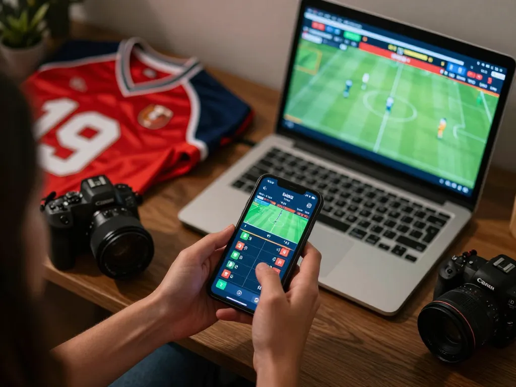 Person placing bets on an online platform discussing nhan dinh keo nha cai with excitement and strategy.