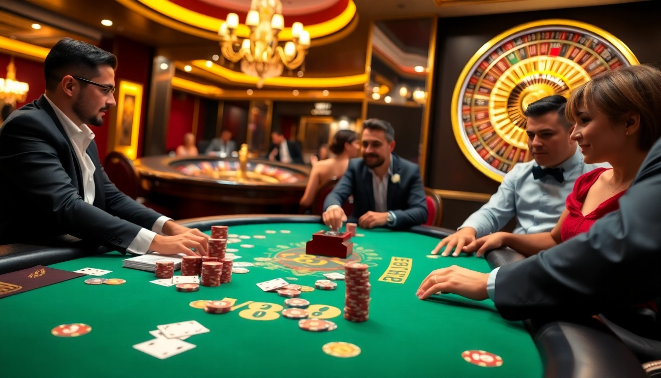 Experience the excitement of VB88 at a vibrant casino poker table with chips and cards.