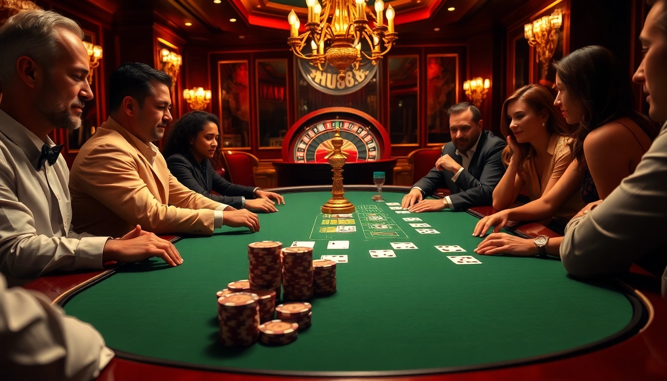 High-stakes poker game featuring HU88 casino chips and cards in an elegant setting.
