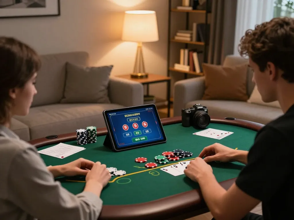 Player engaged in live dealer blackjack on ta88 tablet while enjoying a cozy home setup.