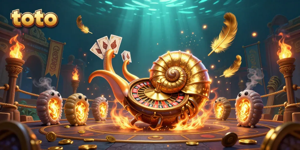 Engage in thrilling toto gaming with a luminous nautilus roulette wheel and vibrant casino elements.