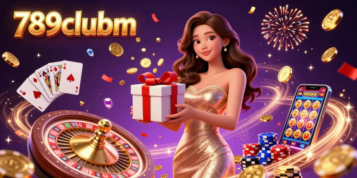 Experience excitement at 789clubm with a vibrant casino scene celebrating wins and festive energy.