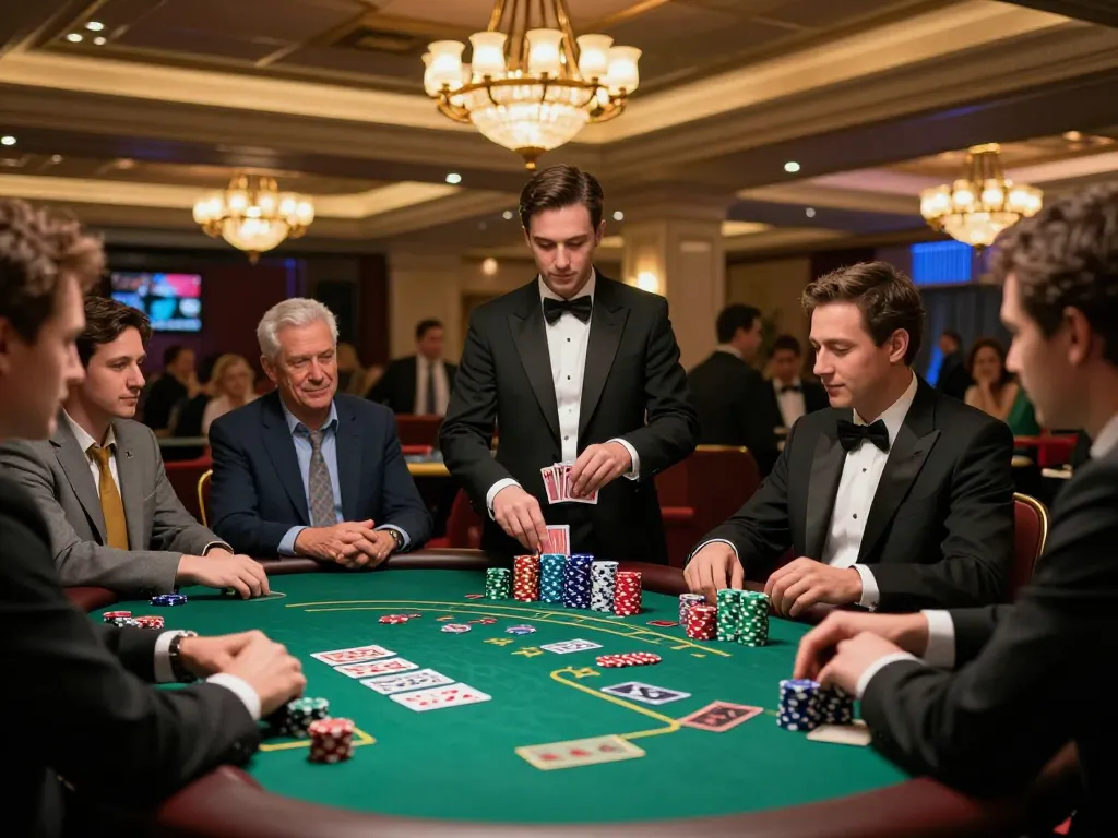 Players enjoy an intense game of blackjack at TR88 casino, showcasing excitement and engagement in a vibrant atmosphere.