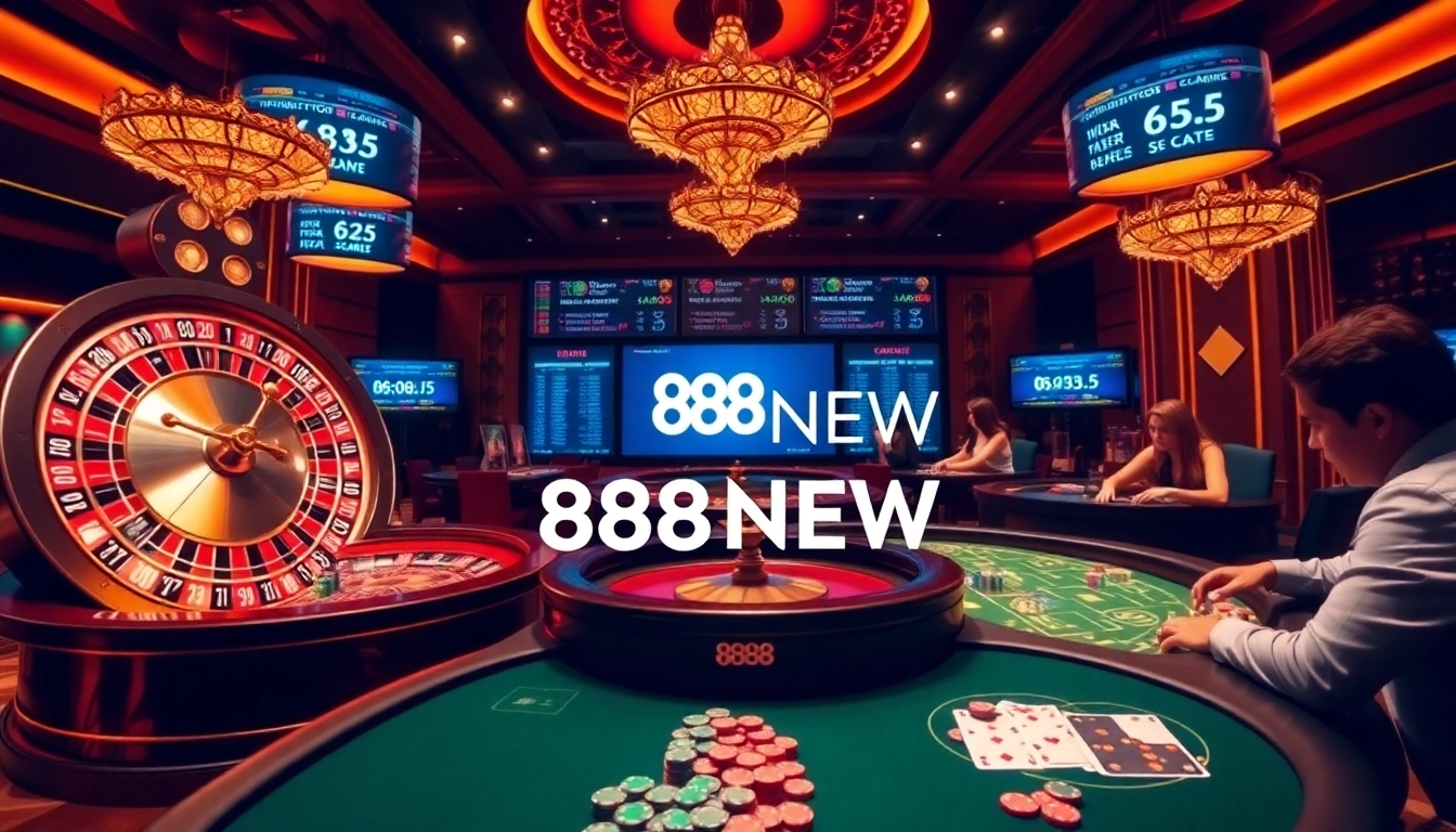 Experience the excitement of 888NEW casino with vibrant tables and luxurious gaming options.