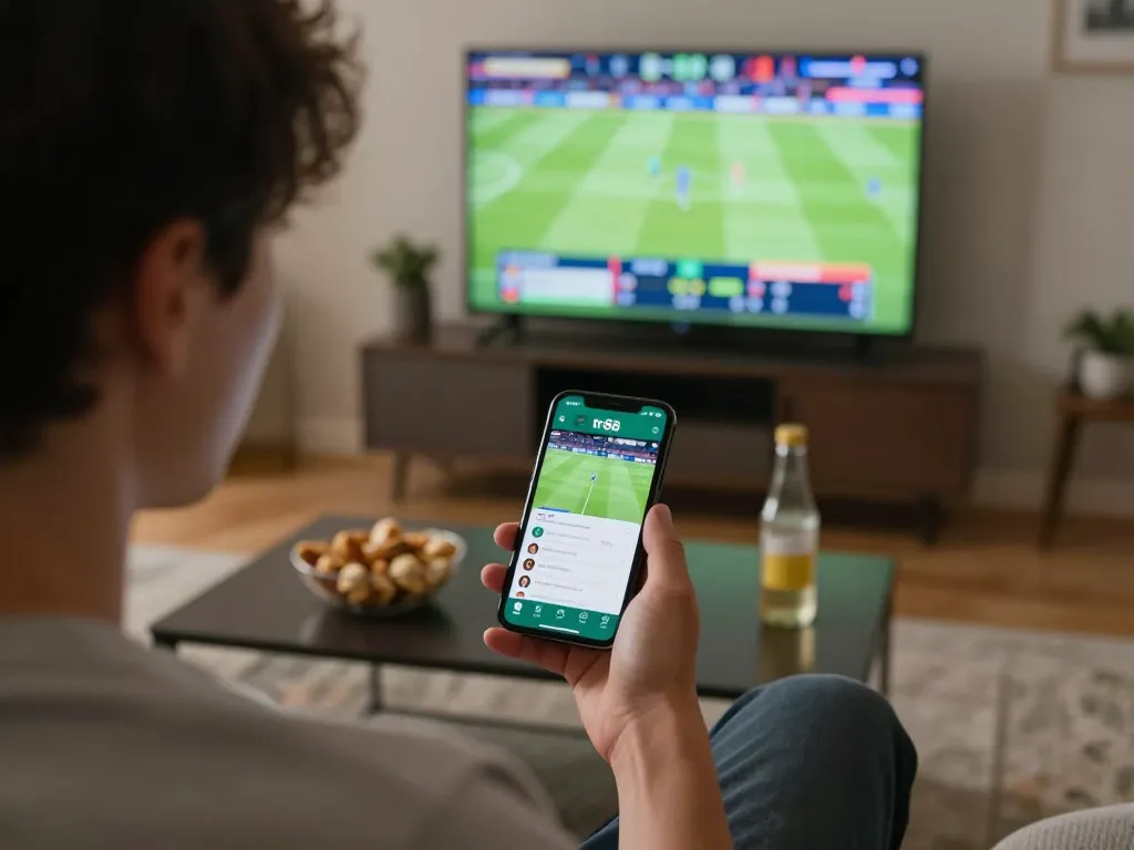 Engaging with sports betting on tr88 app while watching live match on TV