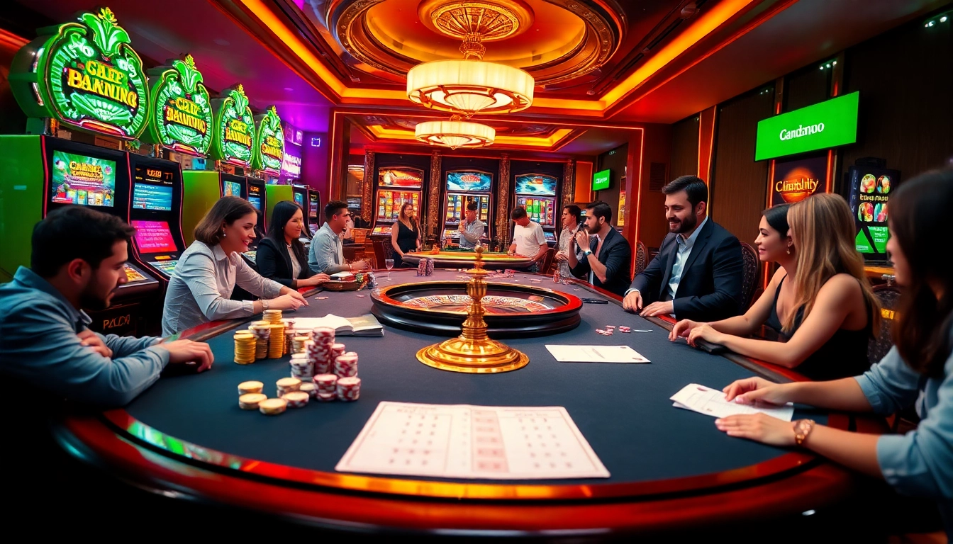 Experience thrilling games and vibrant community at https://uk88.za.com/ with colorful casino tables and players excited to bet.