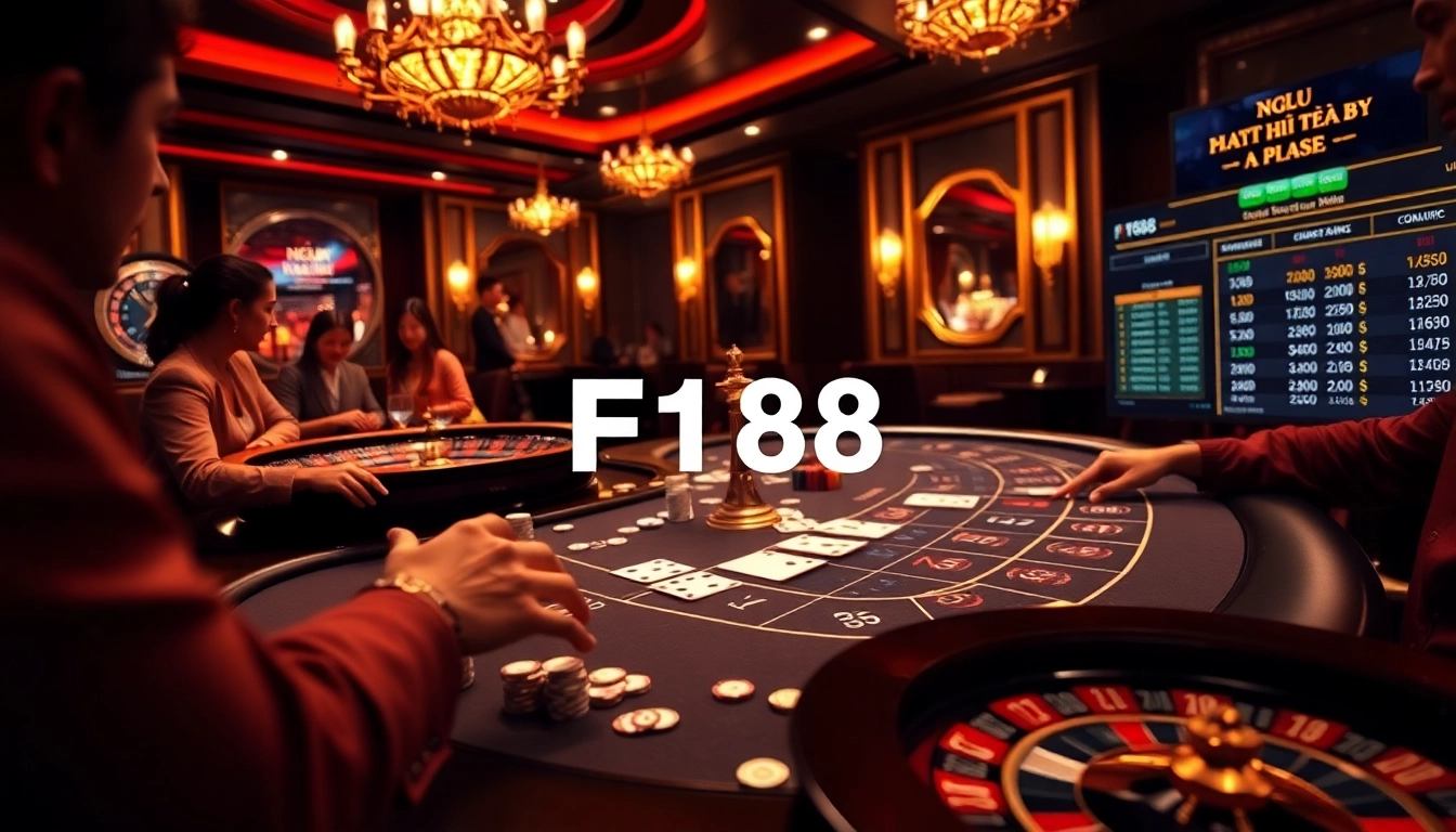 Intense poker action at F168 nhà cái with players placing bets and vibrant casino atmosphere.