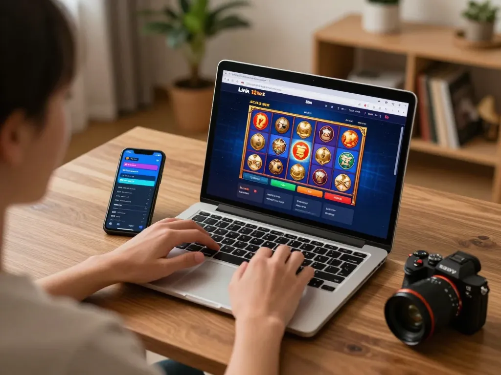 Trải nghiệm trò chơi hấp dẫn trên nền tảng casino của Link 12bet với một người chơi tập trung vào các trò chơi slot trực tuyến và ứng dụng cá cược.