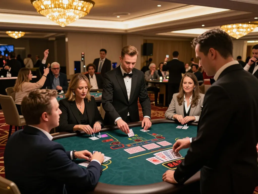 Players focusing on their cards at the LV88 blackjack table, showcasing an engaging casino experience