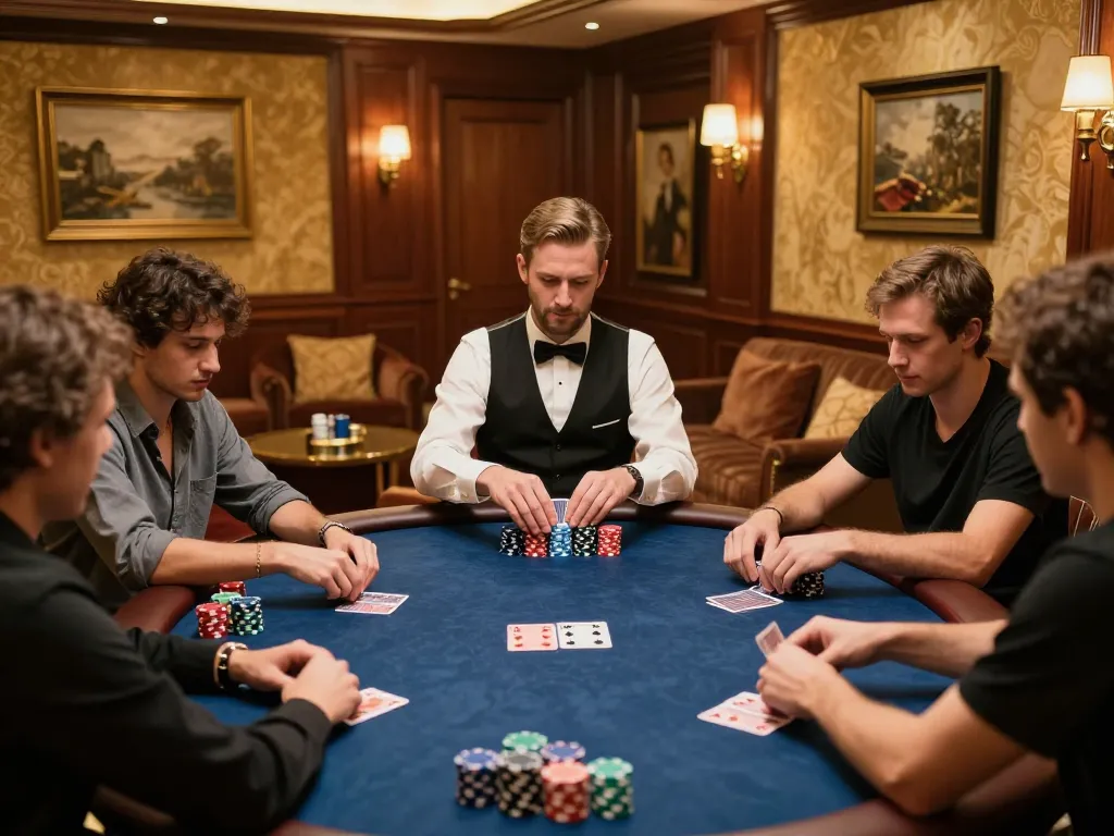 Players strategizing in an upscale poker room at 88 club, showcasing a luxury gaming experience.