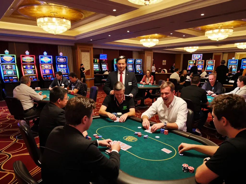 Players betting at W88 casino tables, showcasing vibrant gaming atmosphere and strategic gameplay