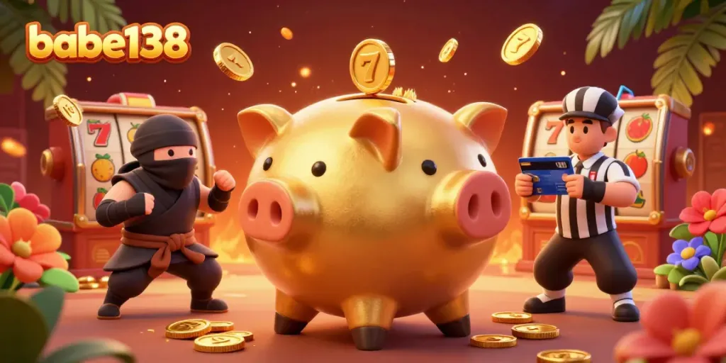 Gambarkan permainan slot yang menarik dengan babe138, memperlihatkan karakter sumo dan ninja di tengah aksi.