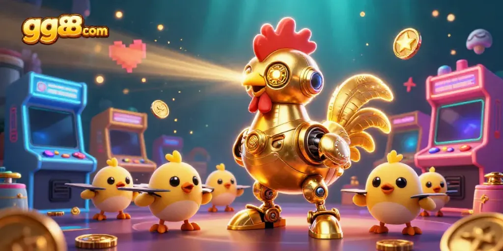 Experience thrilling gameplay with gg88com’s 3D golden rooster robot and game-filled extravaganza.