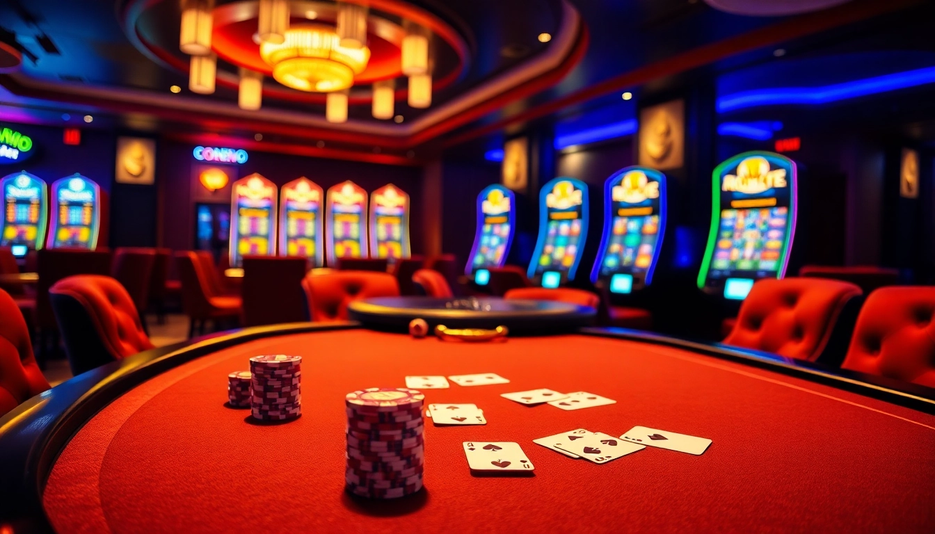 SODO casino scene showcasing poker chips, cards, and a vibrant roulette wheel for an engaging gambling experience.