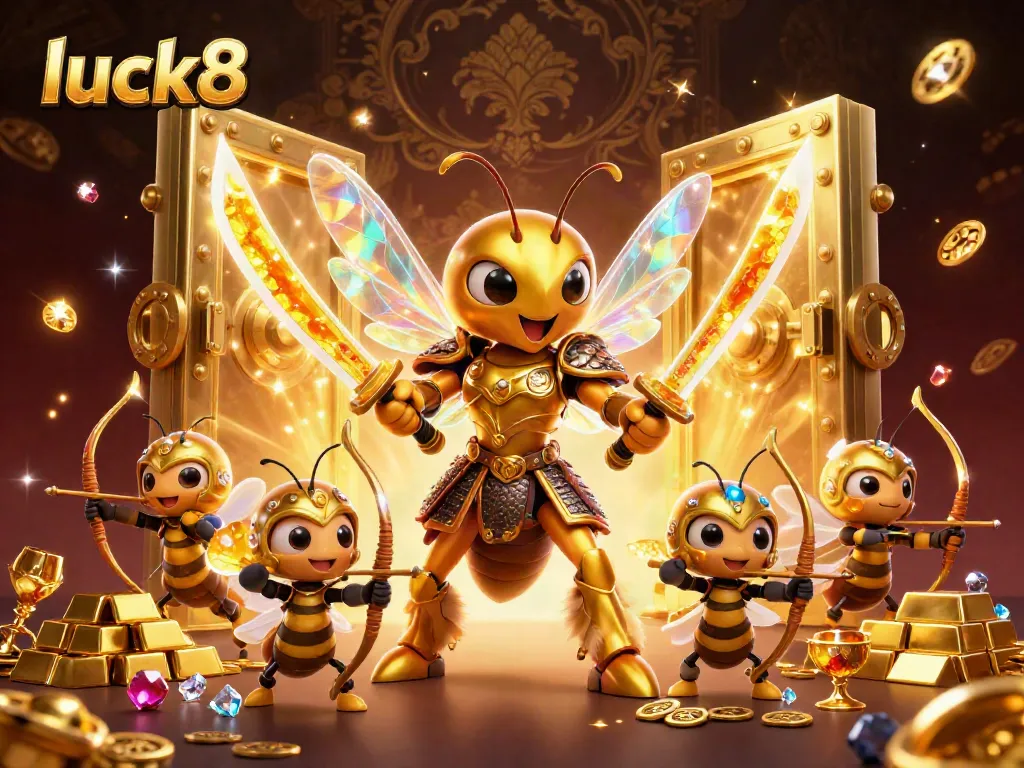 Engage with luck8's exhilarating gaming universe through vibrant scenes of treasure, jackpots, and iconic characters.