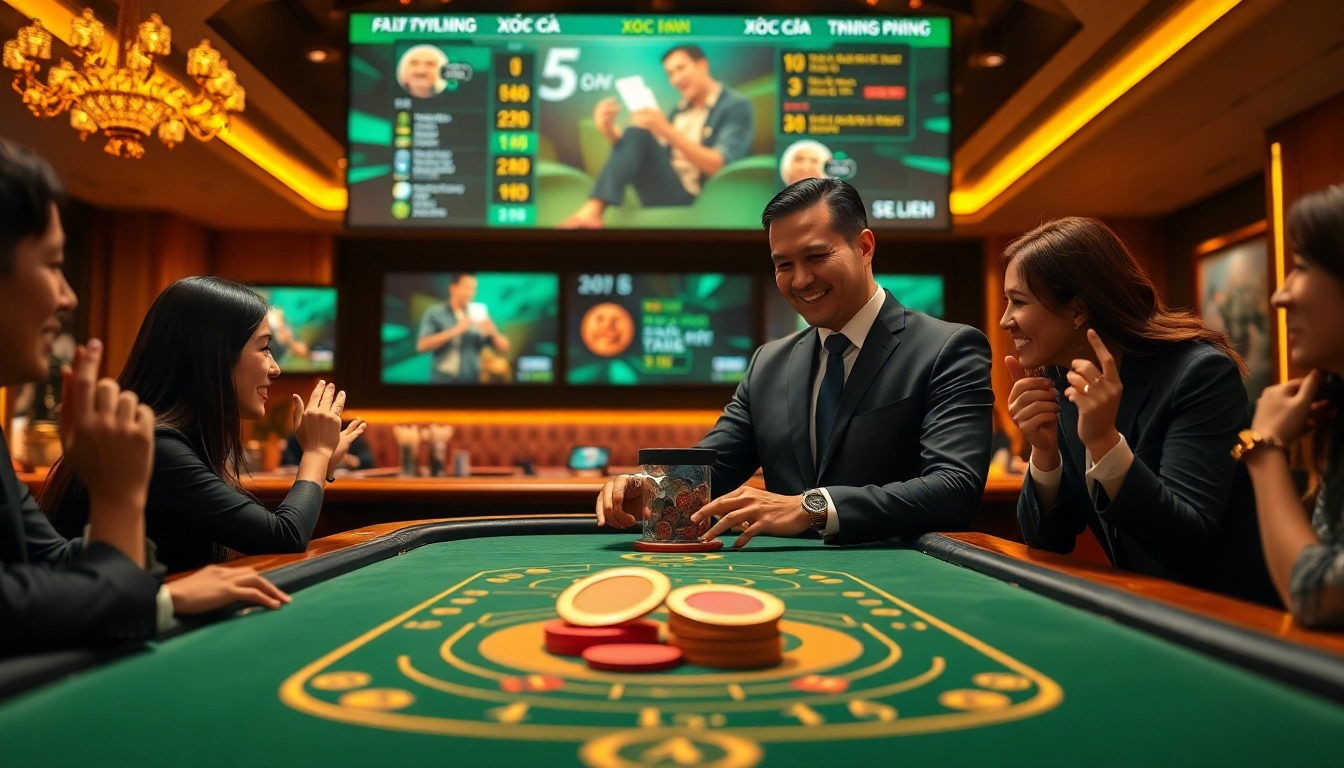 Experience the excitement of luật chơi xóc đĩa miền Bắc at a professional casino table with an expert dealer.