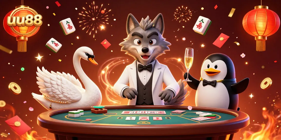 Experience thrilling gameplay at uu88 with a luxurious baccarat table featuring elegant characters.