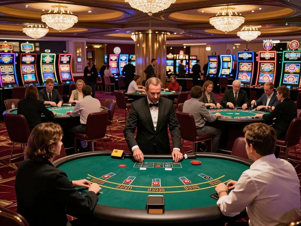 five88 players engaging in intense blackjack strategy at a busy casino table