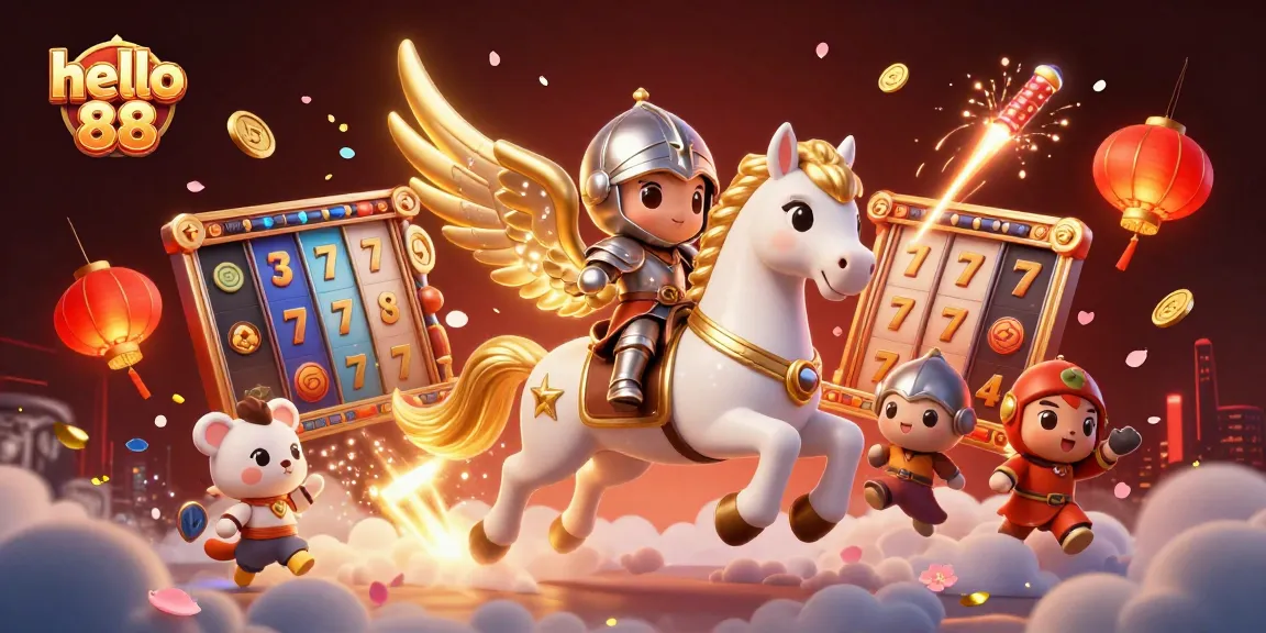 Experience exhilarating gaming adventures with hello 88's vibrant 3D illustration featuring exciting slot game elements.