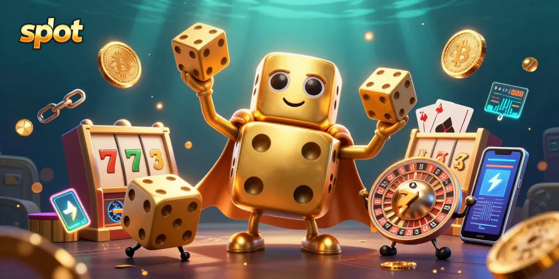 Engage with vibrant slot themes amid 3D elements in this festive casino illustration.