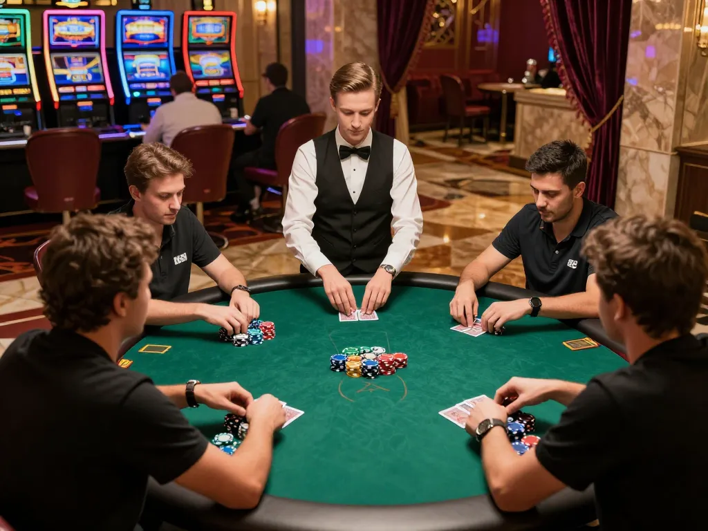 Players engaging in a high-stakes game at qq88 casino with intense focus and strategic gameplay.