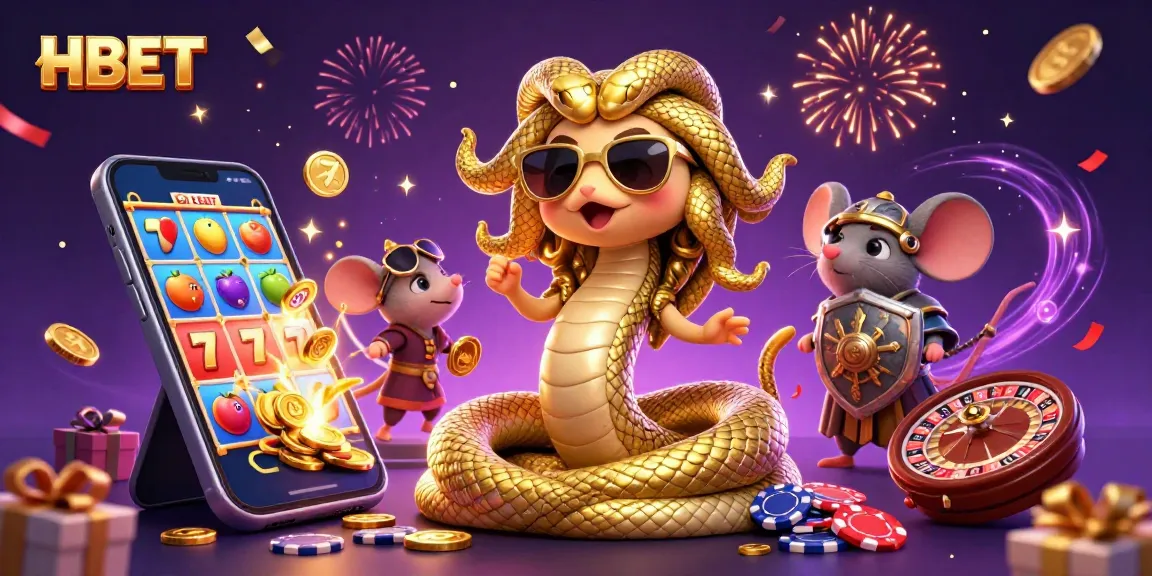 Experience excitement with HBET in this lively 3D classic casino scene full of slot games and festive effects.